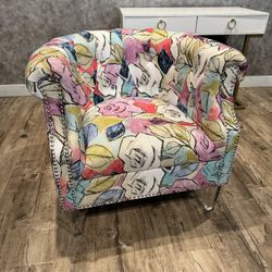 Floral Print Accent Chair
