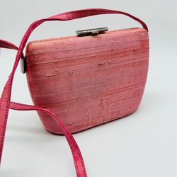 Vtg Early 90s Stuart Weitzman Raw silk purse 