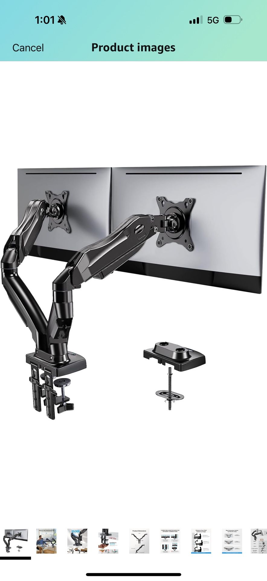 HUANUO Dual Monitor Stand - Full Adjustable Monitor Desk Mount