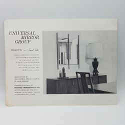 Vintage 1960s MCM Mirror Sales Sheet Designer Frank Roth