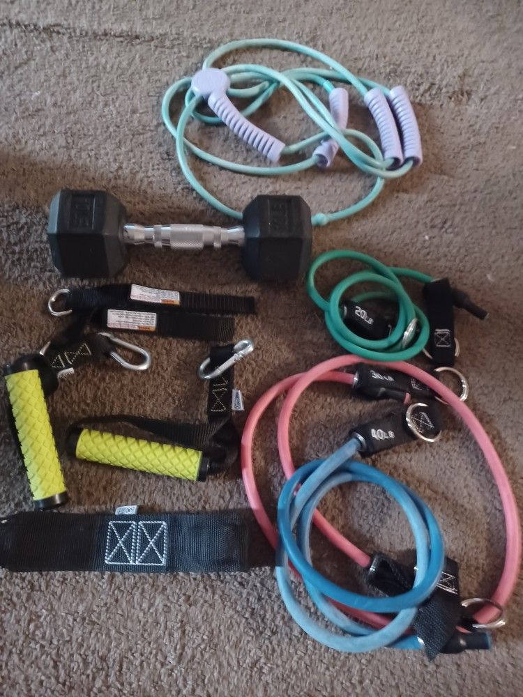 Resistance Bands + 10 Lbs DUMBELL At Home Workout 