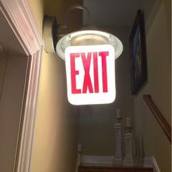 Light Fixture With Antique Exit Glass Globe