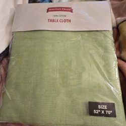Cotton Tablecloth 52" x 70” Green 