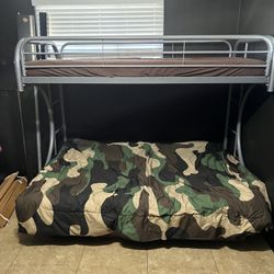 Twin Over Full / Futon Bunkbed; Grey Metal