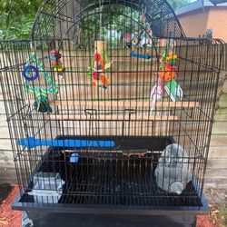 big birdcage with light and alot of Toys 