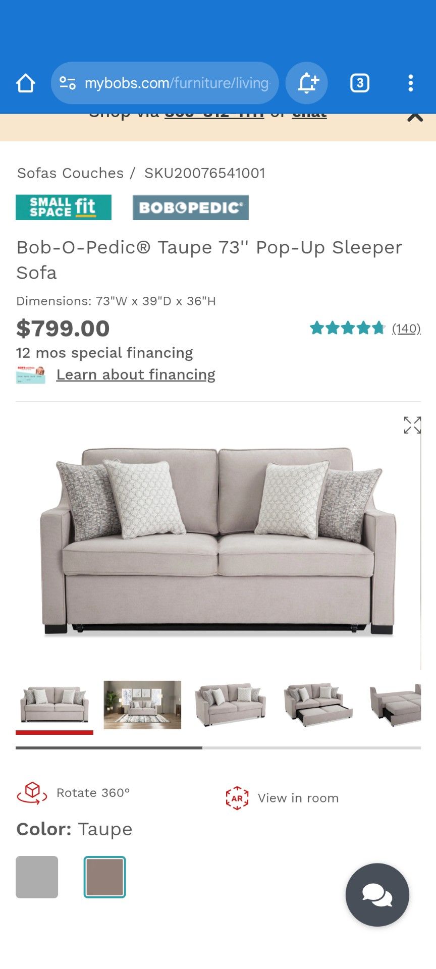 Pop-up Sleeper Sofa