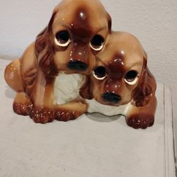 Antique Ceramic Dog Statue