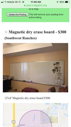 12ftx4ft Magnetic Dry Erase Board