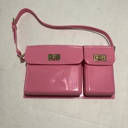 New Pink Jelly Double Purse