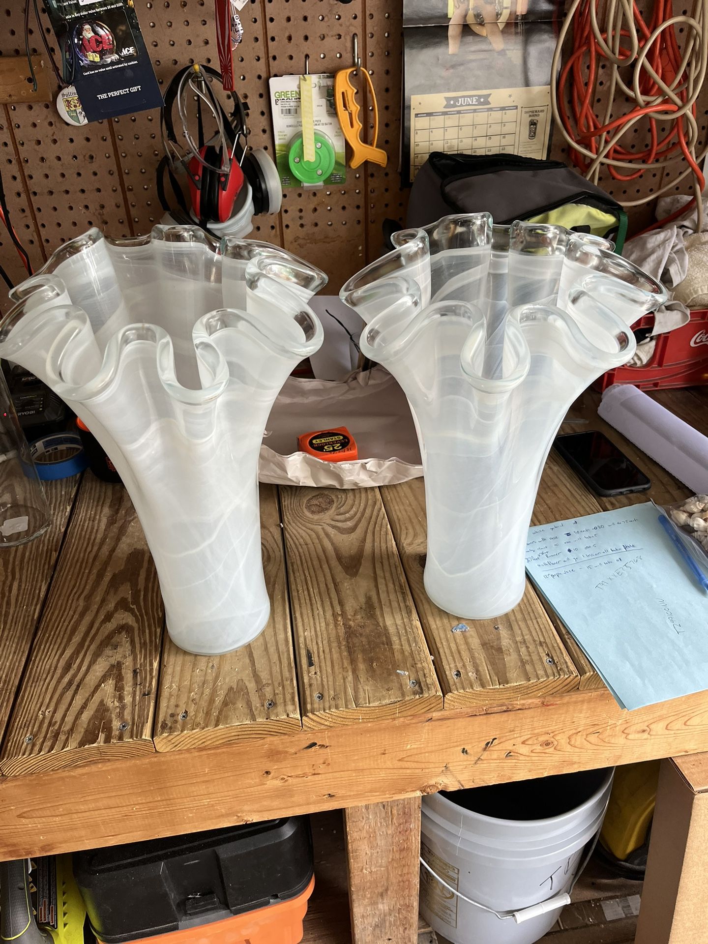 16’’ White Vase