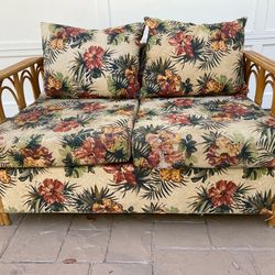 Vintage rattan loveseat