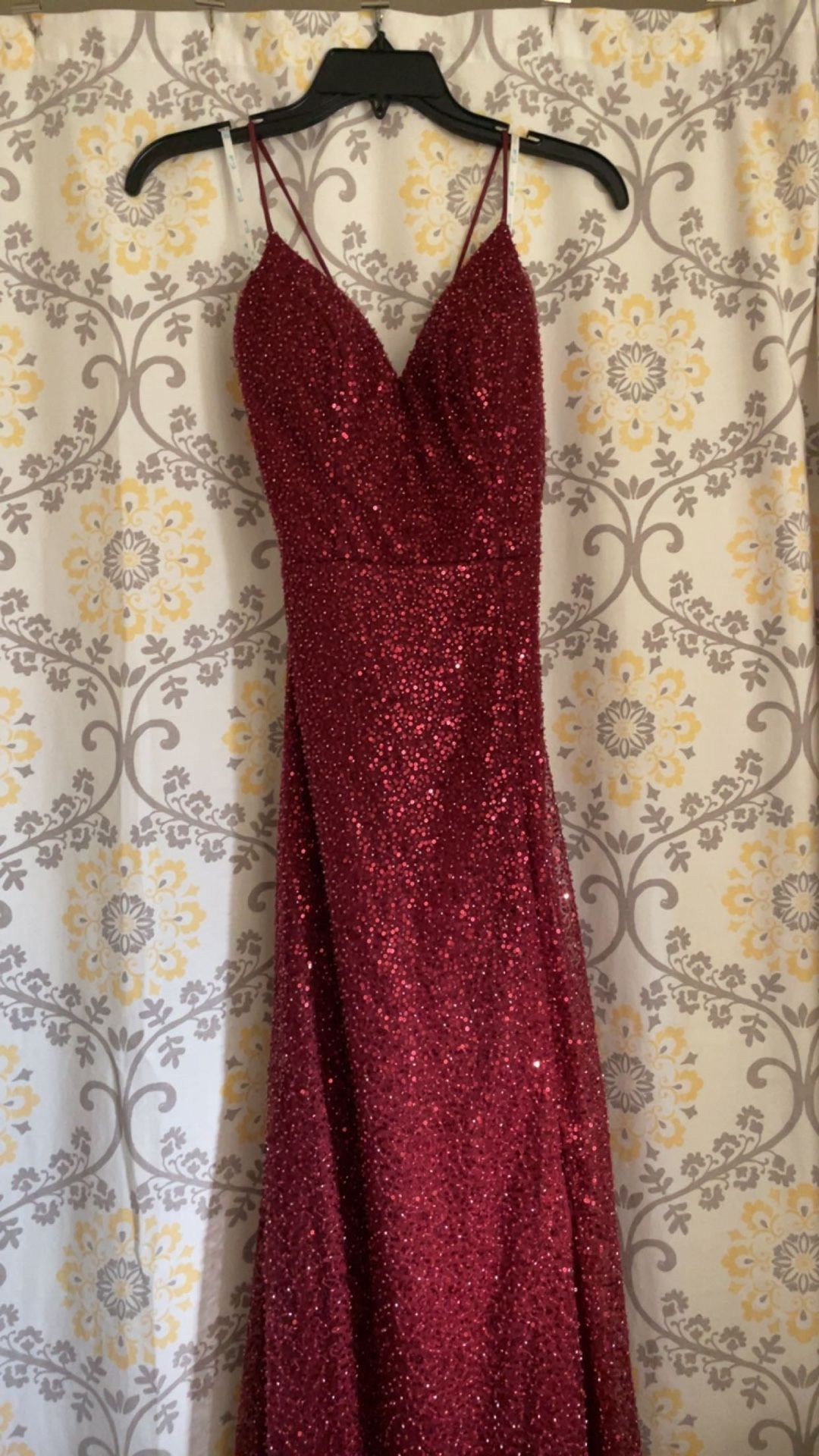 prom dresses long dresses Royal Tulle Sparkly A-line Long Evening Prom Dresses, Custom High Slit Prom  Dress, MR8673