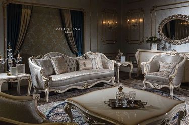 Handmade Baroque Living Room Set — Valentina 7460 Solid Wood