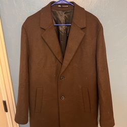 Zara Brown Wool Trench Coat 