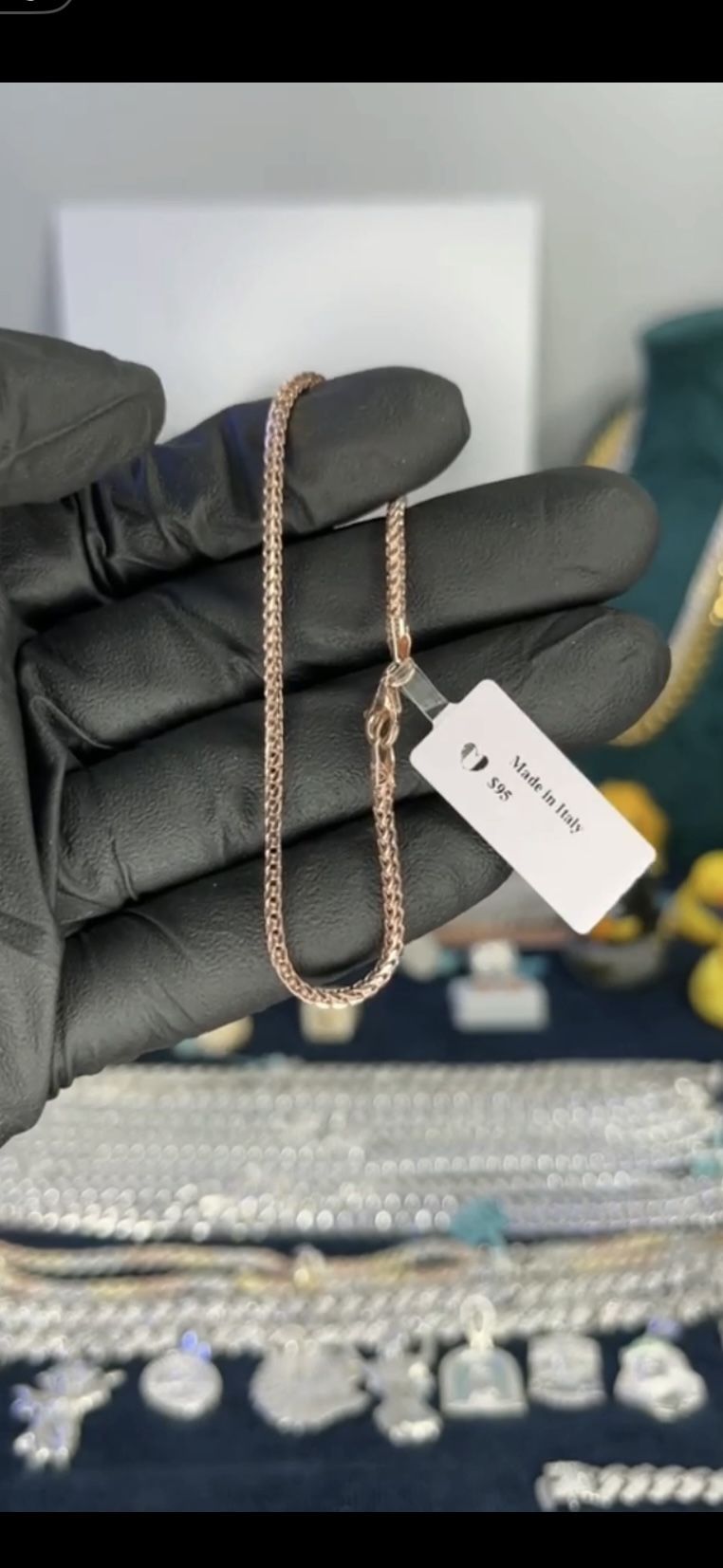 14K Rose Gold Color Chain Bracelet