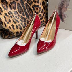 Lipstick Red Jessica Simpson Stiletto Shoes In Patent Leather S7 
