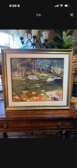 1985 listed artist beautiful oil on canvas 38 x 33
