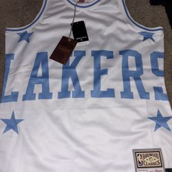 white Los Angeles Lakers Mitchell & Ness Hardwood Classics Blown Out Fashion Jersey