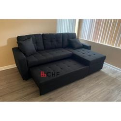 Sectional sofa with storage chaise and pull out bed // Limited Time Offer 