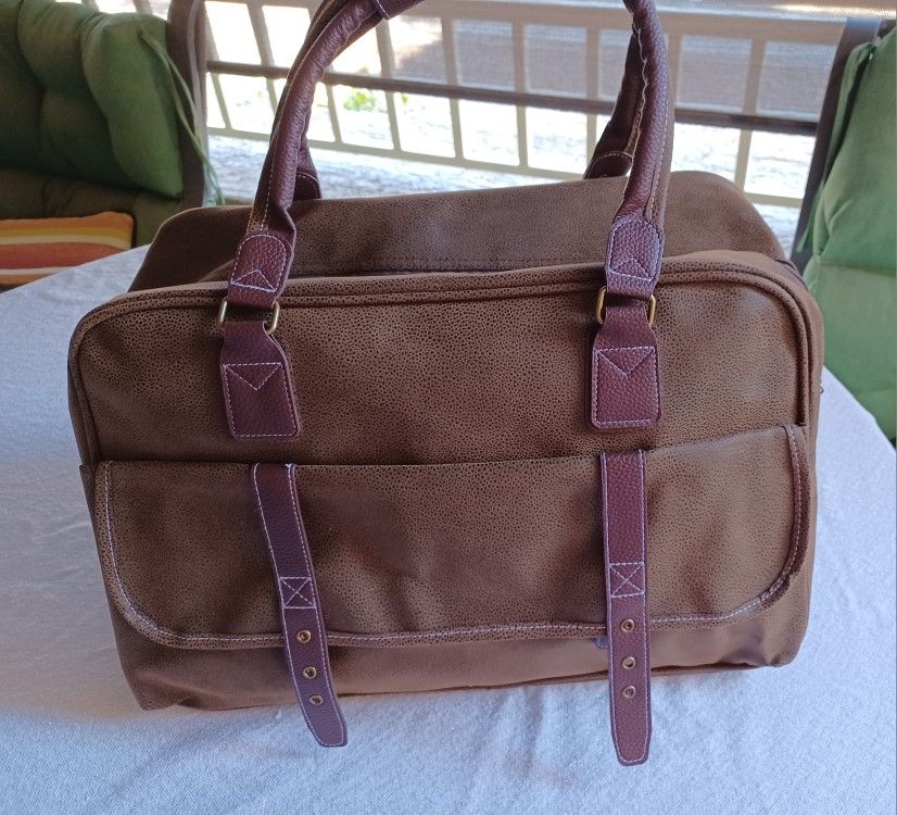NEW Suede/Leather Looking Travel Bag