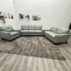 Leather Couch Set 3 Piece - Free Delivery 