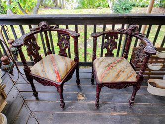 Vintage Victorian style mahogany corner chairs