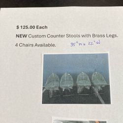 NEW Custom Counter Stools-Brass Legs
