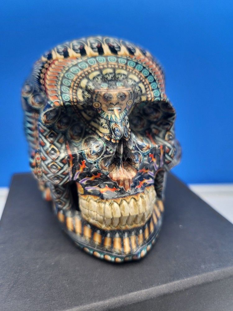 Tribal Polymer Clay Skull " No Paint: