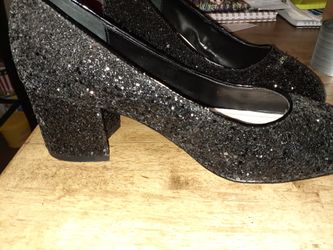 Eloquii Black Glitter Shoes