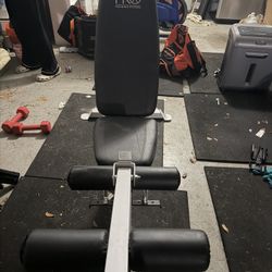 Marcy Foldable and Adjustable Weight Bench with Leg Extension, White/Black