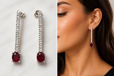 Rubies and diamonds 14k earrings