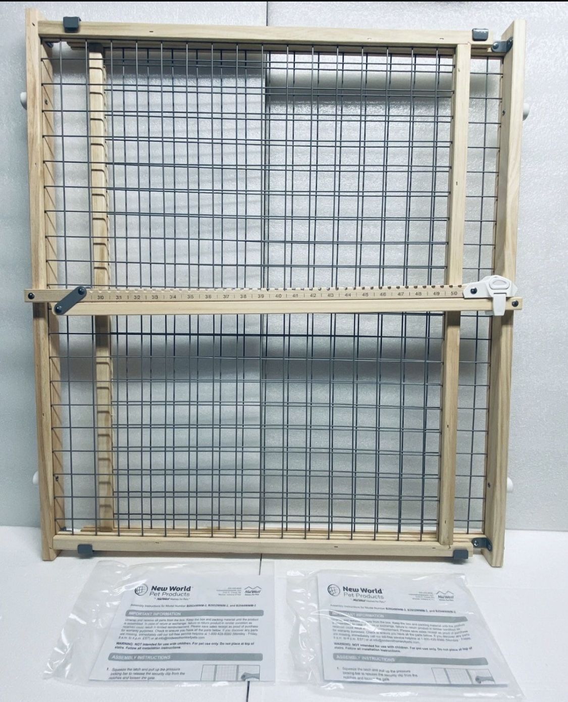 Open Box New World Wire Mesh Pet Safety Gate, up to 50” Wide x 32” Tall 