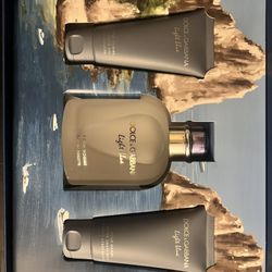 Dolce & Gabbana Light Blue Men 3 Pc Gift Set 4.2oz EDT Spray, 1.6oz After Shave Balm, 1.6oz Shower Gel
