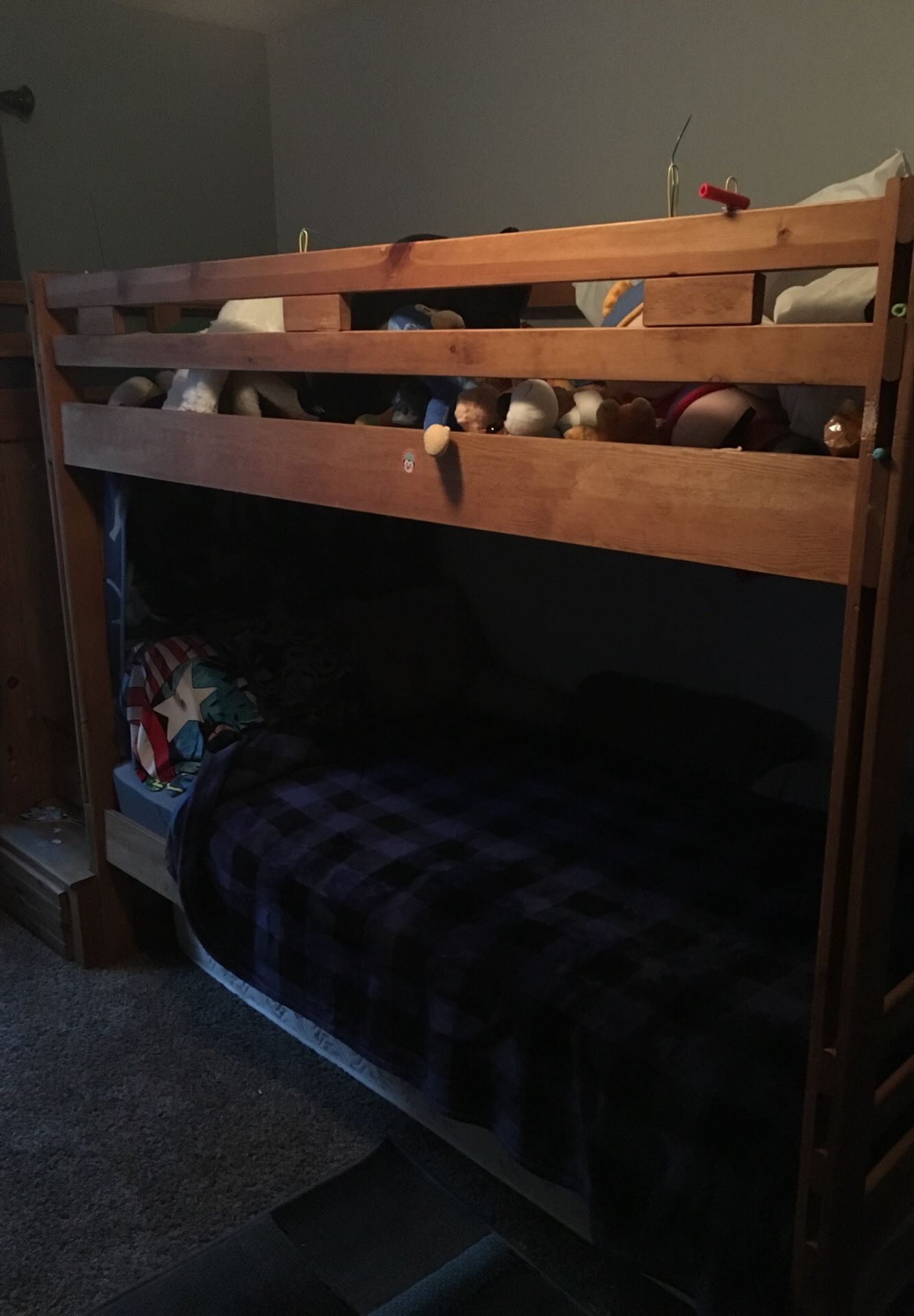 Dual bunk bed with storage steps