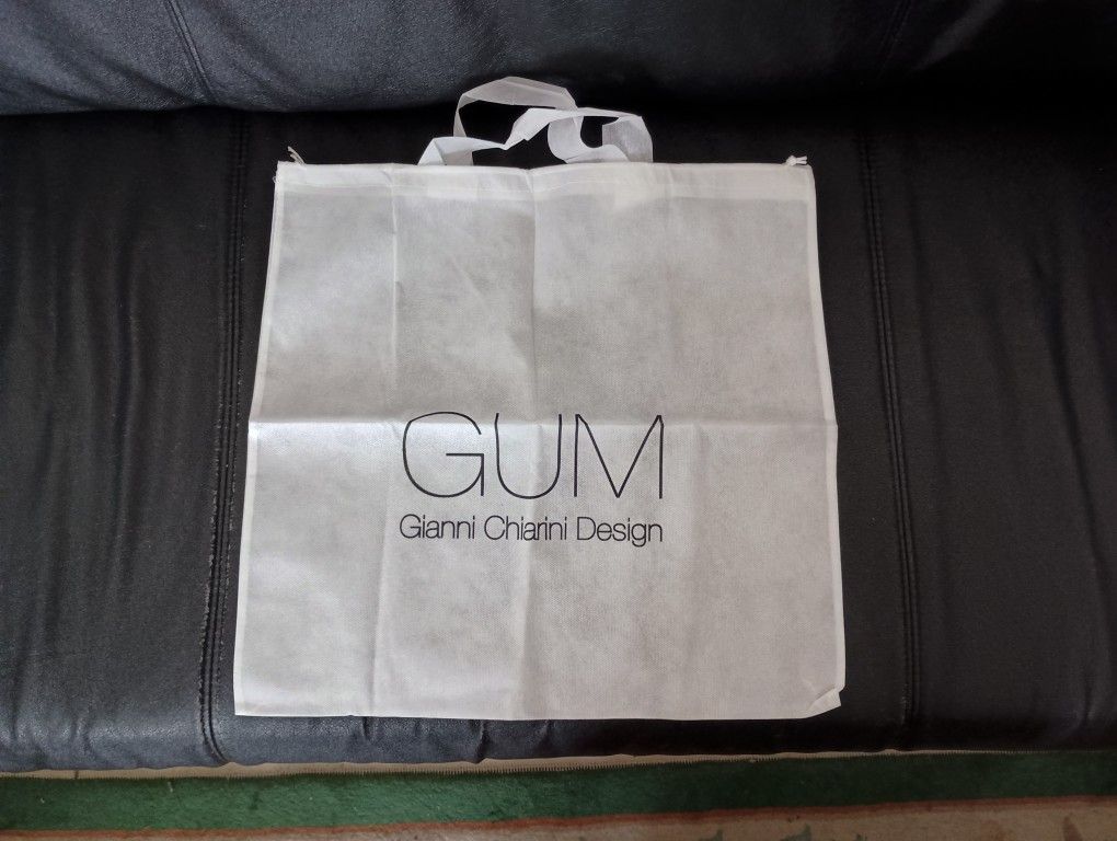 NEW GUM Gianni Chiarini Design White Drawstring Tote Bag