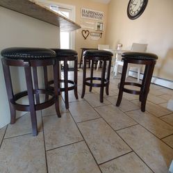 Set of 4 Swivel Barstools - Bar Height