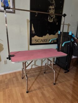 Pink grooming table