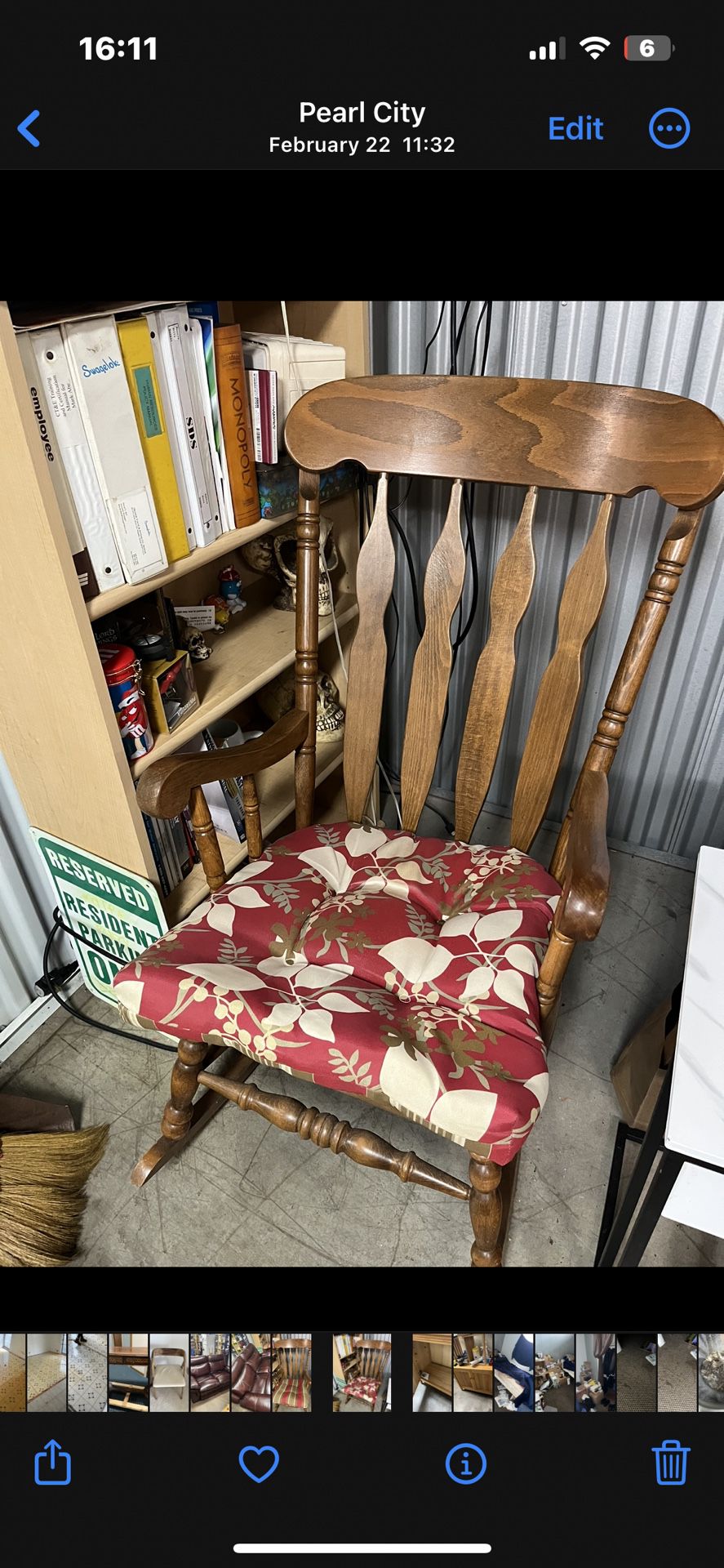 Solid wooden rocking chair