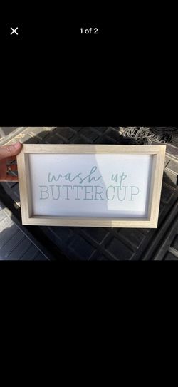 “Wash Up Buttercup” Framed Bathroom Wall Sign – Hobby Lobby