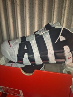 Nike Air More Uptempo White Black Red Size 11.5