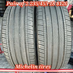 Pair of 2 Michelin tires 235/45/r18 ‼️ free instalation and balance ‼️