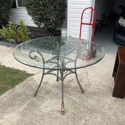Brand New Cast Iron Glass Top Table 