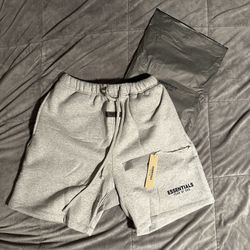 Size L Dark Oatmeal Fear Of God Essentials Shorts