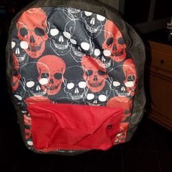 Boys Backpack skull Red Black New 