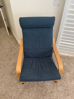 Blue upholstered accent chair