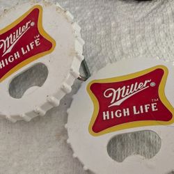 Miller High Life Beer Brewery Bottle Opener Cap Belt Buckle Metal 2008 White $10 Ea,Silver Coors Light No Pic. East Or West Pickup.
