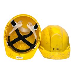 Yellow Industrial Hard Hats (2 count) with a Textile Harness Inside