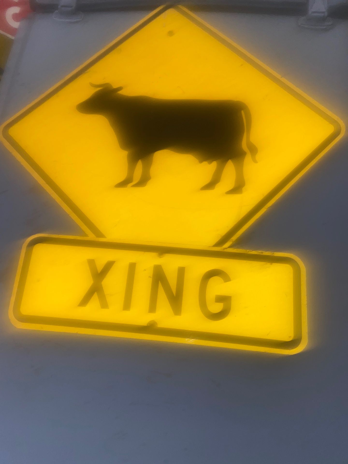 Vintage Cattle crossing sign