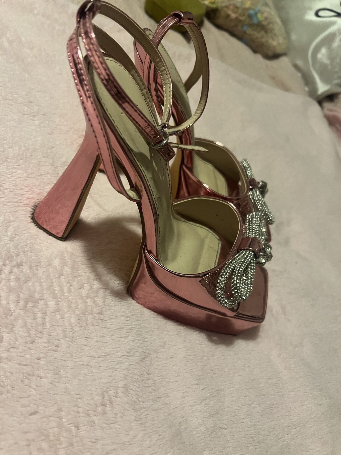 Pink Bow Heels