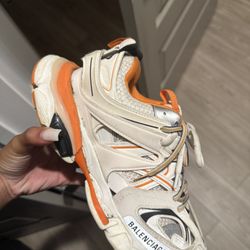 Balenciaga Track Runners Size 40 White Orange & Black